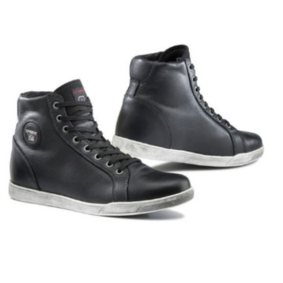 RARE TCX X-Street Motorcycle Leather Hi Top Sneaker Black Mens 7, Womens 8 - Picture 2 of 13